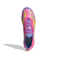 adidas F50 Elite Gras Voetbalschoenen (FG) Roze Neongeel Blauw