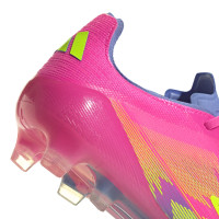 adidas F50 Elite Gras Voetbalschoenen (FG) Roze Neongeel Blauw