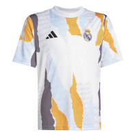adidas Real Madrid Pre-Match Trainingsshirt 2024-2025 Kids Wit Oranje Blauw