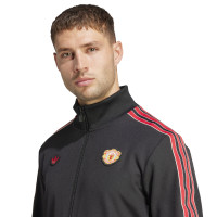 adidas Manchester United Terrace Icons Training Jacket Black Red