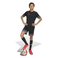 adidas Squadra 25 Kids Football Shorts Black Grey Red