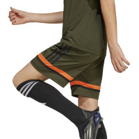 adidas Squadra 25 Kids Football Shorts Dark Green Black Orange