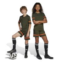 adidas Squadra 25 Kids Football Shorts Dark Green Black Orange