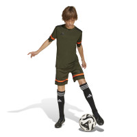 adidas Squadra 25 Kids Football Shorts Dark Green Black Orange