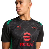 PUMA AC Milan X Off-White Pre-Match Training Shirt 2024-2025 Black Red