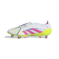 adidas Predator Elite FT Iron Nop Football Shoes (SG) White Pink Neon Yellow