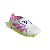 adidas Predator Elite FT Iron Nop Football Shoes (SG) White Pink Neon Yellow