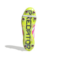 adidas Predator Elite FT Iron Nop Football Shoes (SG) White Pink Neon Yellow