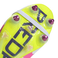 adidas Predator Elite FT Iron Nop Football Shoes (SG) White Pink Neon Yellow