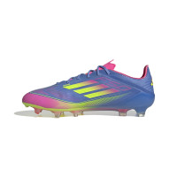 adidas F50 Elite Gras Voetbalschoenen (FG) Blauw Neongeel Roze