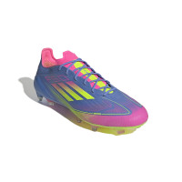 adidas F50 Elite Gras Voetbalschoenen (FG) Blauw Neongeel Roze