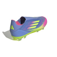 adidas F50 League Laceless Grass/Artificial Grass Football Boots (MG) Blue Neon Yellow Pink