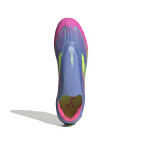 adidas F50 League Laceless Grass/Artificial Grass Football Boots (MG) Blue Neon Yellow Pink