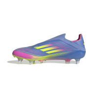 adidas F50 Elite Laceless Iron Stud Football Shoes (SG) Blue Neon Yellow Pink