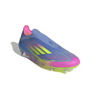 adidas F50 Elite Laceless Iron Stud Football Shoes (SG) Blue Neon Yellow Pink
