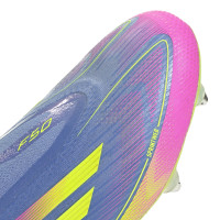 adidas F50 Elite Laceless Iron Stud Football Shoes (SG) Blue Neon Yellow Pink