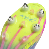 adidas F50 Elite Laceless Iron Stud Football Shoes (SG) Blue Neon Yellow Pink