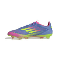 adidas F50 Pro Gras Voetbalschoenen (FG) Blauw Neongeel Roze