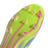 adidas F50 Pro Gras Voetbalschoenen (FG) Blauw Neongeel Roze
