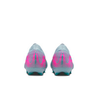 Nike Zoom Mercurial Vapor 16 Pro Gras Voetbalschoenen (FG) Kids Lichtblauw Felroze