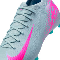Nike Zoom Mercurial Vapor 16 Pro Gras Voetbalschoenen (FG) Kids Lichtblauw Felroze