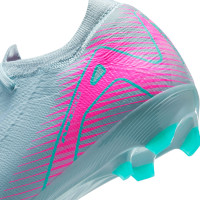 Nike Zoom Mercurial Vapor 16 Pro Gras Voetbalschoenen (FG) Kids Lichtblauw Felroze