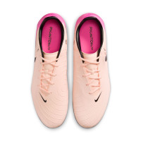 Nike Phantom GX II Academy Gras / Kunstgras Voetbalschoenen (MG) Zalmroze Felroze Zwart