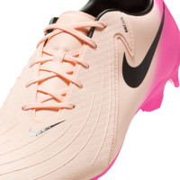 Nike Phantom GX II Academy Gras / Kunstgras Voetbalschoenen (MG) Zalmroze Felroze Zwart