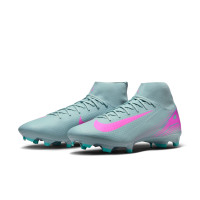 Nike Zoom Mercurial Superfly 10 Academy Gras / Kunstgras Voetbalschoenen (MG) Lichtblauw Felroze