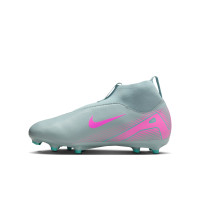 Nike Zoom Mercurial Superfly 10 Academy Gras / Kunstgras Voetbalschoenen (MG) Kids Lichtblauw Felroze