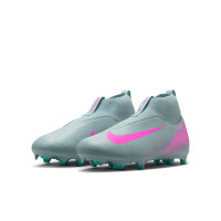 Nike Zoom Mercurial Superfly 10 Academy Gras / Kunstgras Voetbalschoenen (MG) Kids Lichtblauw Felroze
