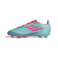 adidas F50 Messi Elite Gras Football Shoes (FG) Kids Turquoise Pink