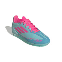 adidas F50 Messi League Gras / Kunstgras Voetbalschoenen (MG) Kids Turquoise Roze