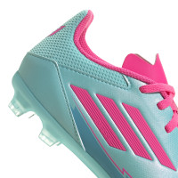 adidas F50 Messi League Gras / Kunstgras Voetbalschoenen (MG) Kids Turquoise Roze
