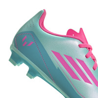adidas F50 Messi Club Grass/Artificial Grass Football Boots (MG) Kids Turquoise Pink