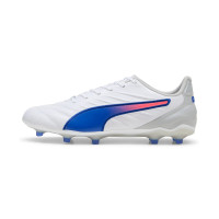 PUMA King Pro Gras / Kunstgras Voetbalschoenen (MG) Wit Blauw Lichtroze