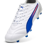 PUMA King Pro Gras / Kunstgras Voetbalschoenen (MG) Wit Blauw Lichtroze
