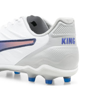 PUMA King Pro Gras / Kunstgras Voetbalschoenen (MG) Wit Blauw Lichtroze