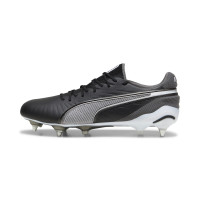 PUMA King Ultimate Iron Nop Football Shoes (SG) Black White Grey