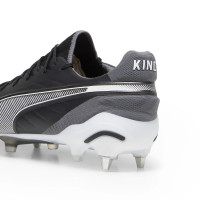 PUMA King Ultimate Iron Nop Football Shoes (SG) Black White Grey