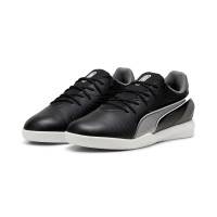 PUMA King Match Zaalvoetbalschoenen (IN) Kids Zwart Wit Grijs