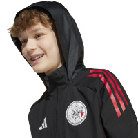 adidas Ajax All-Weather Jacket 2025-2026 Kids Black White Red