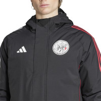 adidas Ajax Parka 2025-2026 Zwart Wit Rood