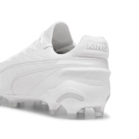 PUMA King Ultimate Gras / Kunstgras Voetbalschoenen (MG) Wit Zilver