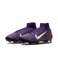 Nike Zoom Mercurial Superfly 10 Mbappé Elite Gras Football Boots (FG) Purple Gold White