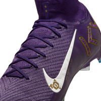 Nike Zoom Mercurial Superfly 10 Mbappé Elite Gras Football Boots (FG) Purple Gold White