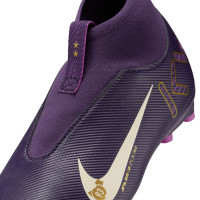 Nike Zoom Mercurial Superfly 10 Mbappé Academy Gras / Kunstgras Voetbalschoenen (MG) Kids Paars Goud Wit