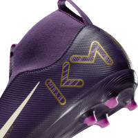 Nike Zoom Mercurial Superfly 10 Mbappé Academy Gras / Kunstgras Voetbalschoenen (MG) Kids Paars Goud Wit