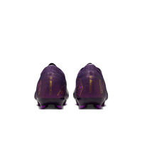 Nike Zoom Mercurial Vapor 16 Mbappé Pro Gras Voetbalschoenen (FG) Kids Paars Goud Wit