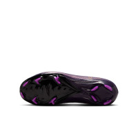 Nike Zoom Mercurial Vapor 16 Mbappé Pro Gras Voetbalschoenen (FG) Kids Paars Goud Wit